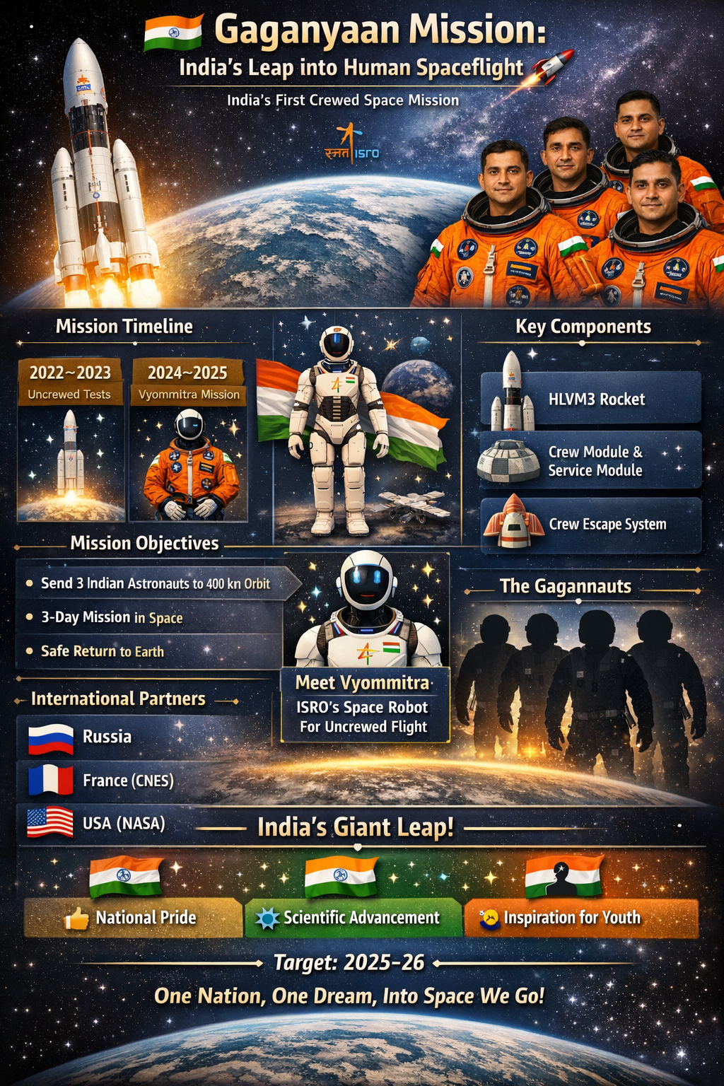 Gaganyaan Mission: India’s First Crewed Spaceflight by ISRO