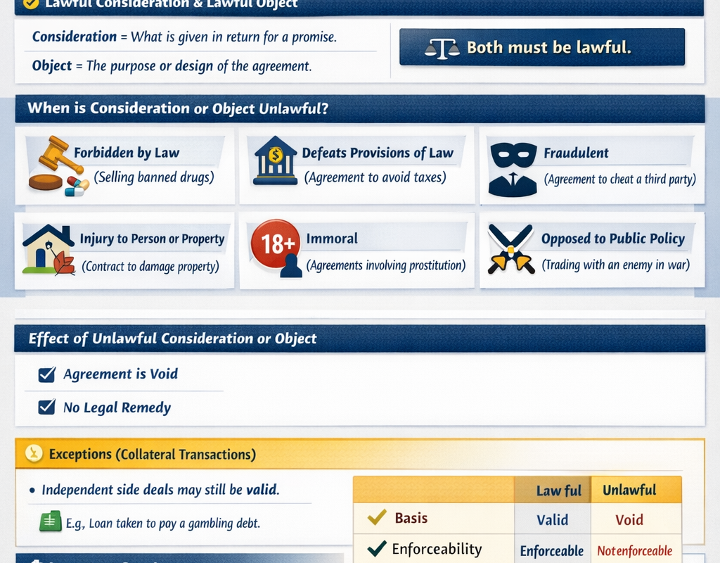 Lawful Object & Lawful Consideration Indian Contract Act, 1872