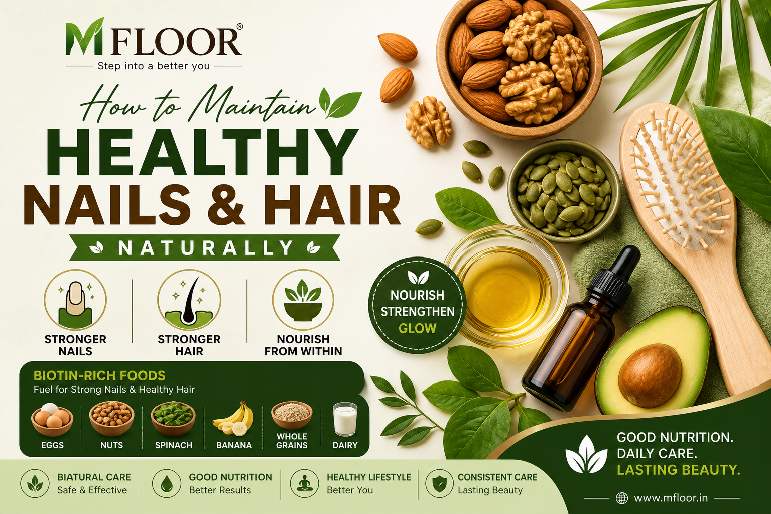 Healthy Nails and shiny Hair Care Tips Naturally
